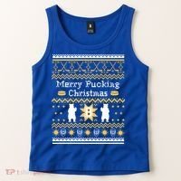 Ugly Christmas Sweater Hockey Boston Gift Tank Top thumb 2