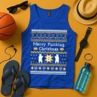 Ugly Christmas Sweater Hockey Boston Gift Tank Top thumb 4