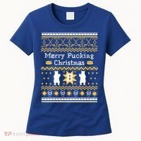 Ugly Christmas Sweater Hockey Boston Gift Women's T-Shirt thumb 0