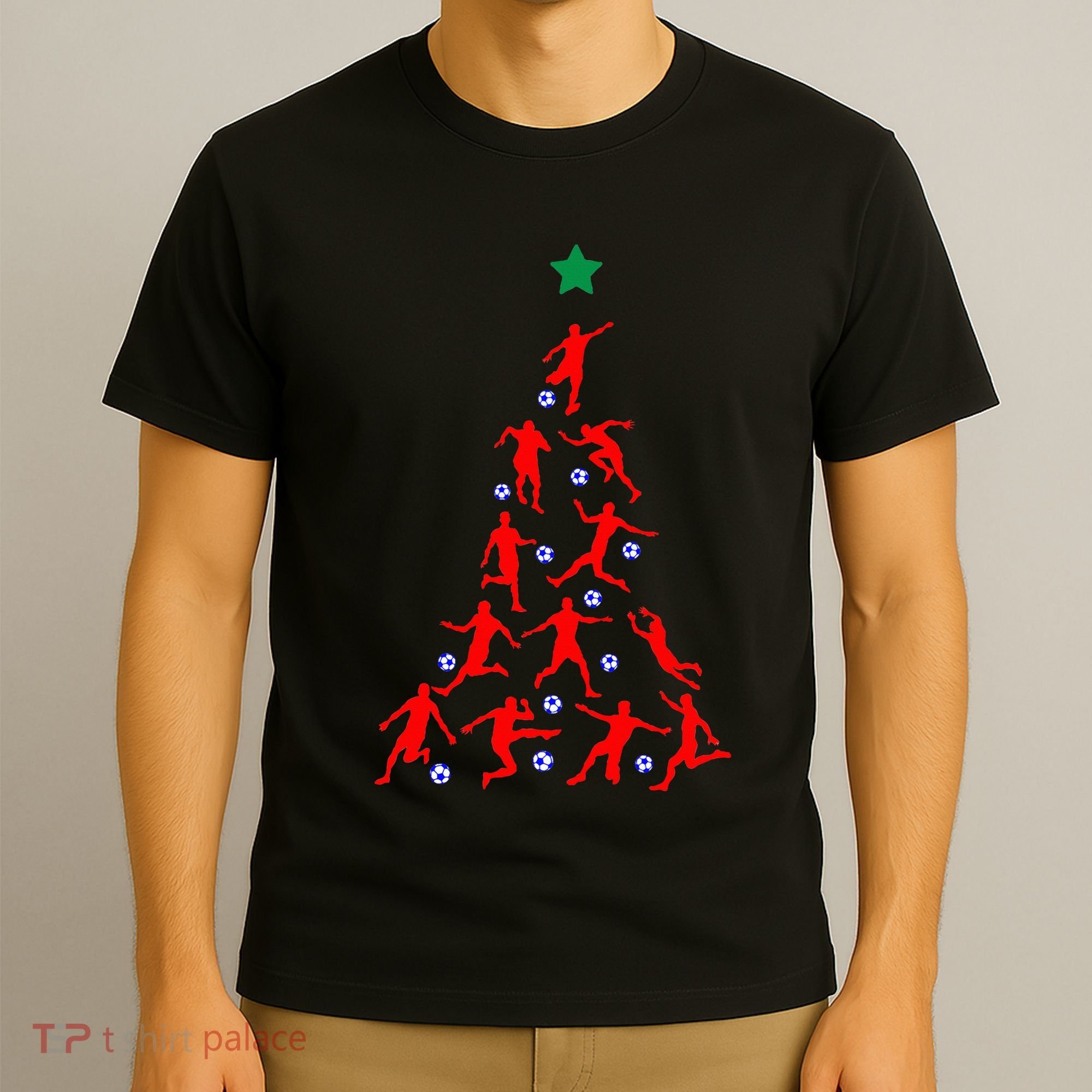 USA Christmas Soccer Jersey Xmas Tree T-Shirt