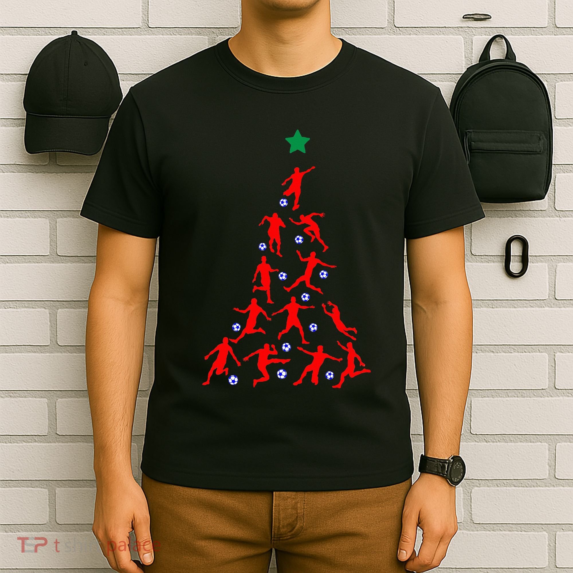 USA Christmas Soccer Jersey Xmas Tree T-Shirt