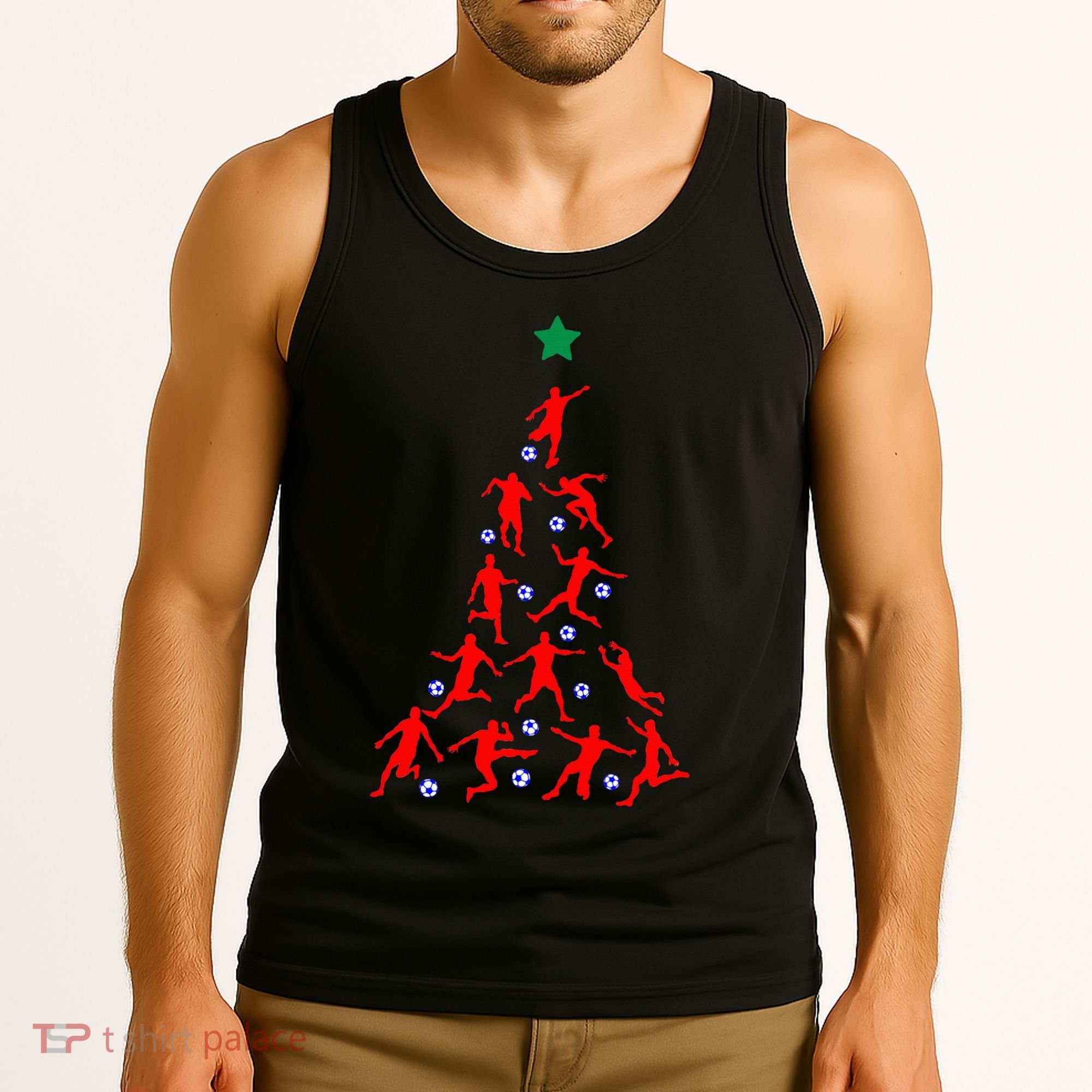 USA Christmas Soccer Jersey Xmas Tree Tank Top