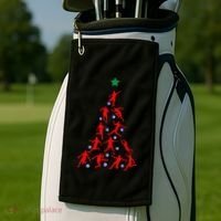 USA Christmas Soccer Jersey Xmas Tree Golf Towel thumb 2