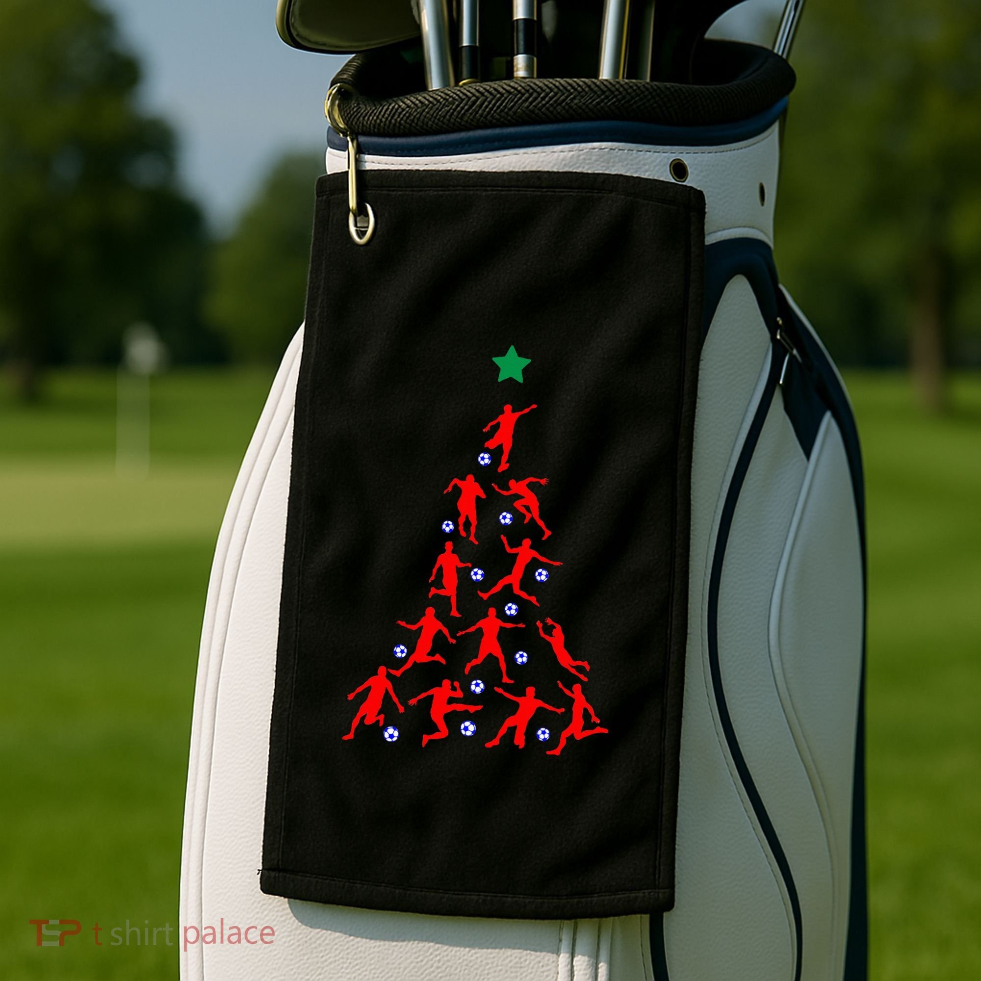USA Christmas Soccer Jersey Xmas Tree Golf Towel