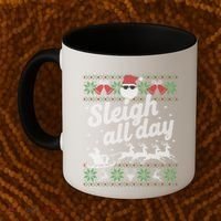 Ugly Christmas Santa Sleigh All Day Gift Coffee Mug thumb 2