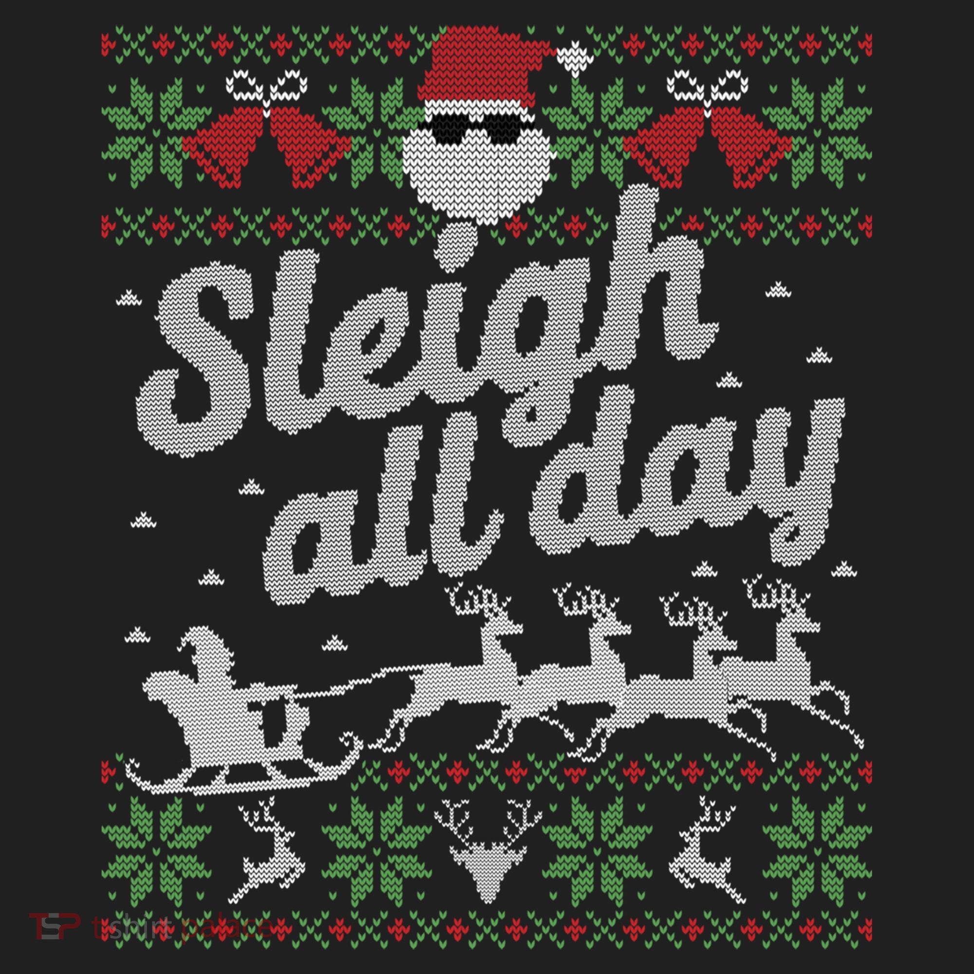 Ugly Christmas Santa Sleigh All Day Gift Beanie