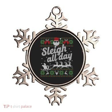 Ugly Christmas Santa Sleigh All Day Gift Ornament