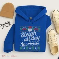 Ugly Christmas Santa Sleigh All Day Gift Hoodie thumb 4