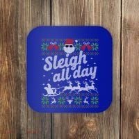 Ugly Christmas Santa Sleigh All Day Gift Coaster thumb 0