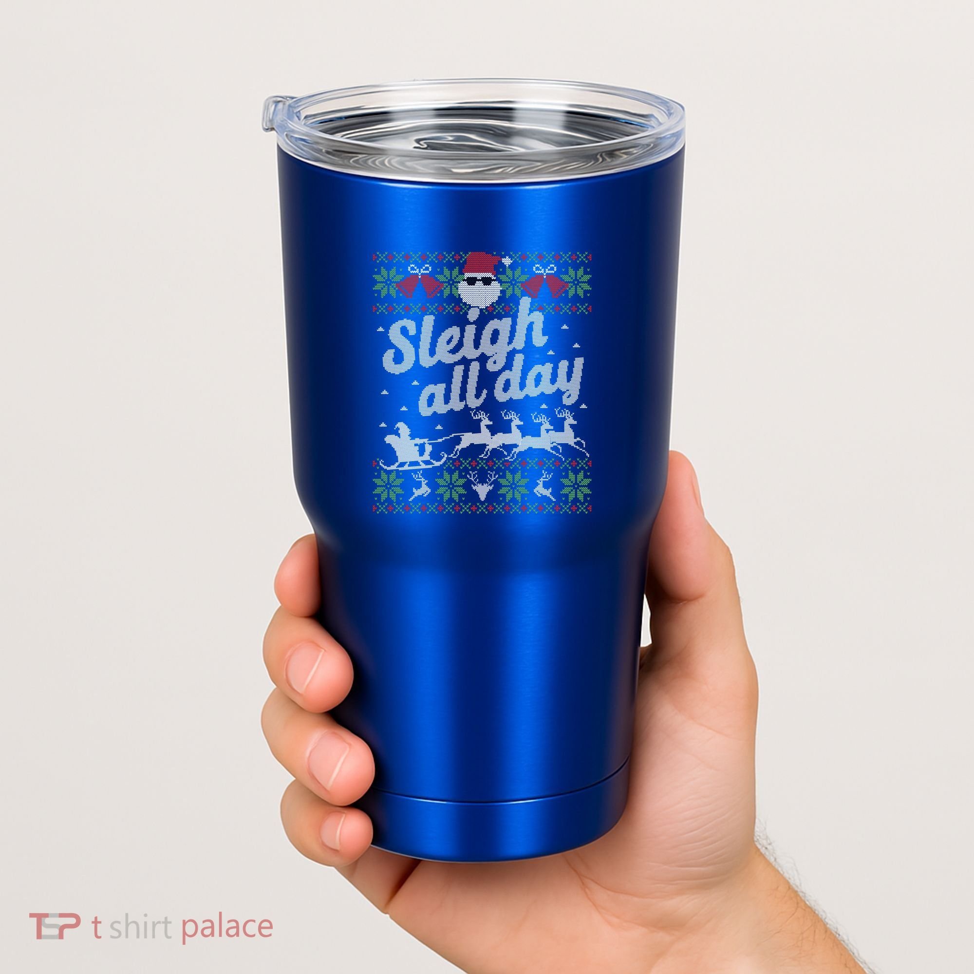 Ugly Christmas Santa Sleigh All Day Gift Tumbler