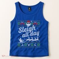 Ugly Christmas Santa Sleigh All Day Gift Tank Top thumb 2