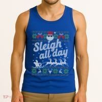 Ugly Christmas Santa Sleigh All Day Gift Tank Top thumb 3