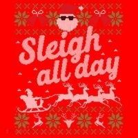 Ugly Christmas Santa Sleigh All Day Gift Santa Hat thumb 1