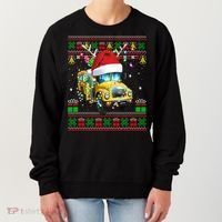 Ugly Christmas Sweater School Bus Driver Reindeer Santa Hat Women's Sweatshirt thumb 0