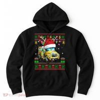 Ugly Christmas Sweater School Bus Driver Reindeer Santa Hat Hoodie thumb 0