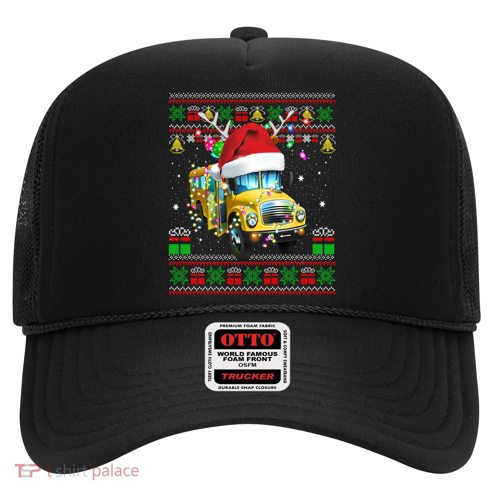 Ugly Christmas Sweater School Bus Driver Reindeer Santa Hat Hat