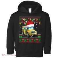 Ugly Christmas Sweater School Bus Driver Reindeer Santa Hat Toddler Hoodie thumb 0