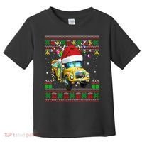 Ugly Christmas Sweater School Bus Driver Reindeer Santa Hat Toddler T-Shirt thumb 0