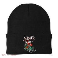 Ugly Christmas Sweater Sleigher Heavy Metal Santa Xmas Beanie thumb 0