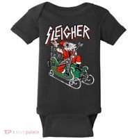 Ugly Christmas Sweater Sleigher Heavy Metal Santa Xmas Baby Bodysuit thumb 0