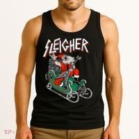 Ugly Christmas Sweater Sleigher Heavy Metal Santa Xmas Tank Top thumb 3
