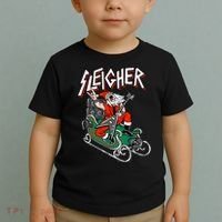 Ugly Christmas Sweater Sleigher Heavy Metal Santa Xmas Toddler T-Shirt thumb 2