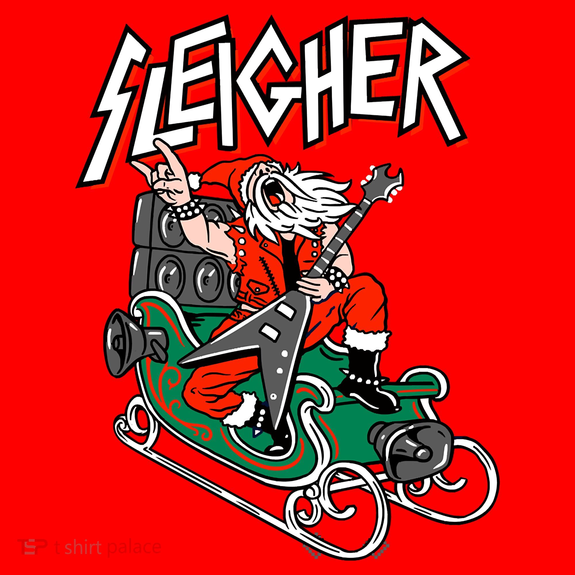 Ugly Christmas Sweater Sleigher Heavy Metal Santa Xmas Santa Hat