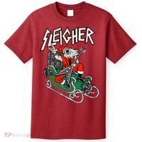Ugly Christmas Sweater Sleigher Heavy Metal Santa Xmas T-Shirt thumb 0