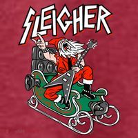Ugly Christmas Sweater Sleigher Heavy Metal Santa Xmas Women's T-Shirt thumb 6