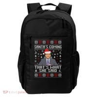 Ugly Christmas Sweater The Office Santa’s Coming That’s What She Said Backpack thumb 0