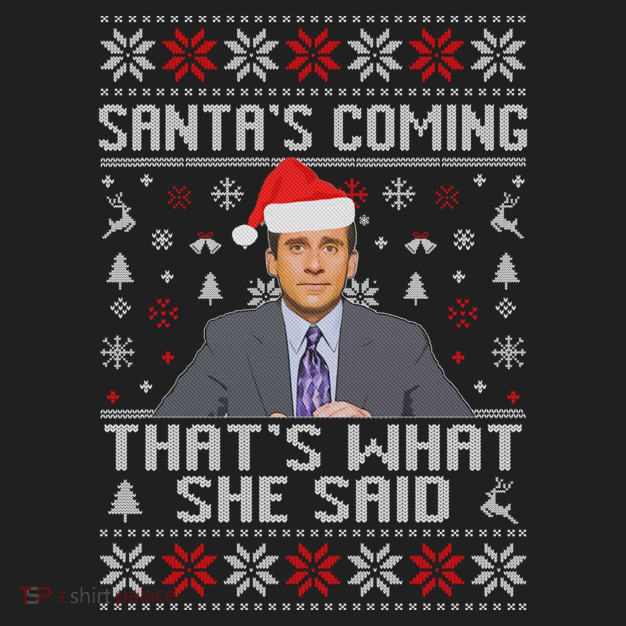 Ugly Christmas Sweater The Office Santa’s Coming That’s What She Said Golf Towel