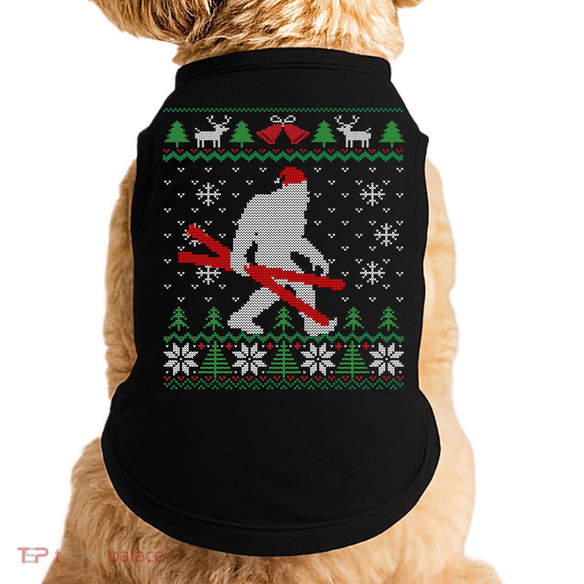 Ugly Christmas Sasquatch Ski Cool Gift Skiing Gift Cool Gift Doggie Tank