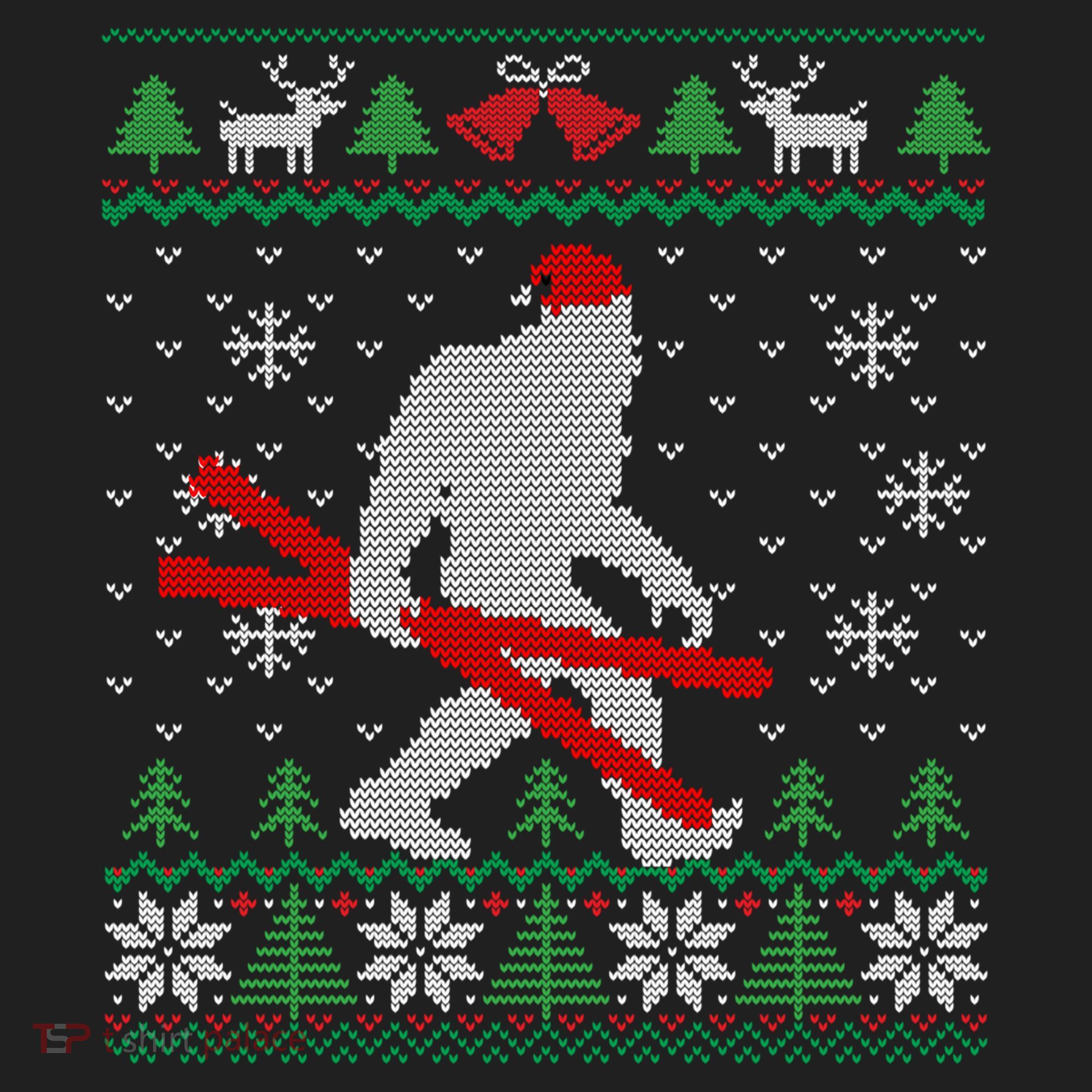Ugly Christmas Sasquatch Ski Cool Gift Skiing Gift Cool Gift Beanie