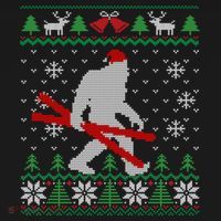 Ugly Christmas Sasquatch Ski Cool Gift Skiing Gift Cool Gift Pajama Set thumb 2