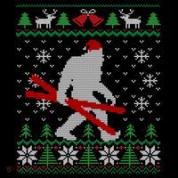 Ugly Christmas Sasquatch Ski Cool Gift Skiing Gift Cool Gift Women's Hoodie thumb 2