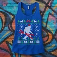Ugly Christmas Sasquatch Ski Cool Gift Skiing Gift Cool Gift Women's Tank Top thumb 3