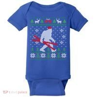 Ugly Christmas Sasquatch Ski Cool Gift Skiing Gift Cool Gift Baby Bodysuit thumb 0