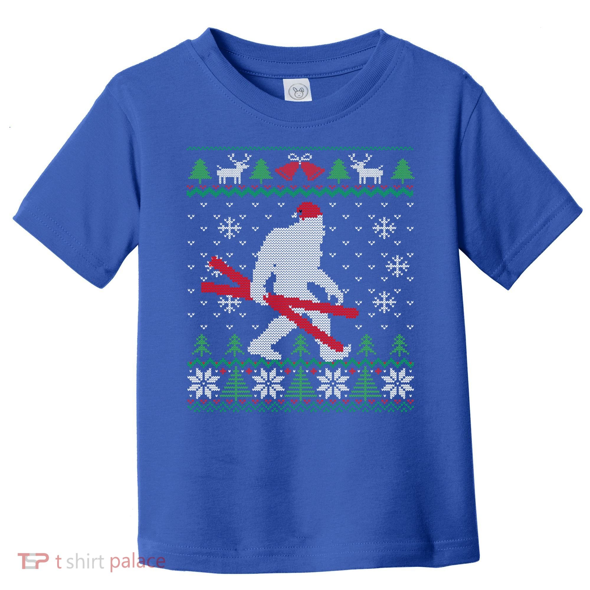 Ugly Christmas Sasquatch Ski Cool Gift Skiing Gift Cool Gift Toddler T-Shirt