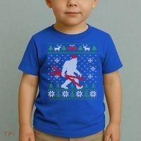 Ugly Christmas Sasquatch Ski Cool Gift Skiing Gift Cool Gift Toddler T-Shirt thumb 2