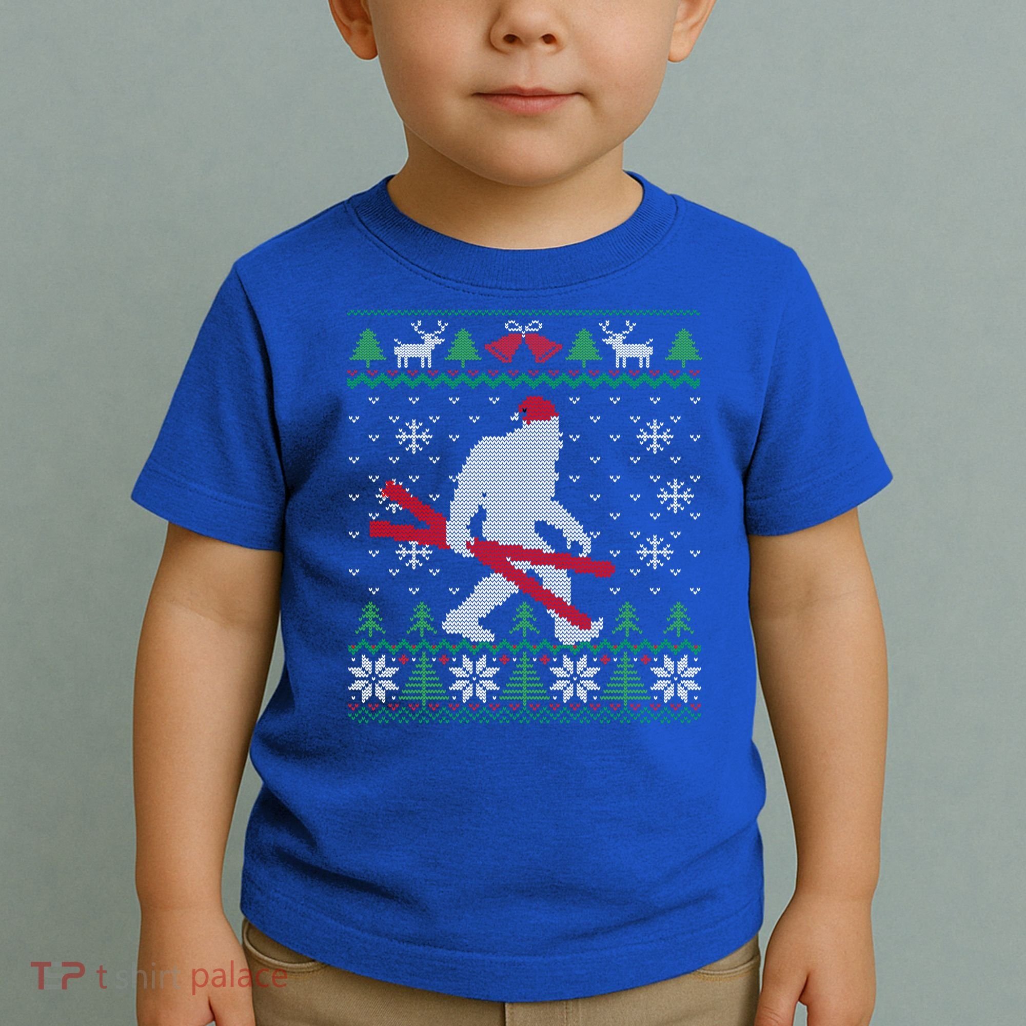Ugly Christmas Sasquatch Ski Cool Gift Skiing Gift Cool Gift Toddler T-Shirt