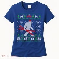 Ugly Christmas Sasquatch Ski Cool Gift Skiing Gift Cool Gift Women's T-Shirt thumb 0