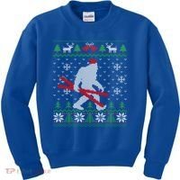 Ugly Christmas Sasquatch Ski Cool Gift Skiing Gift Cool Gift Kids Sweatshirt thumb 0