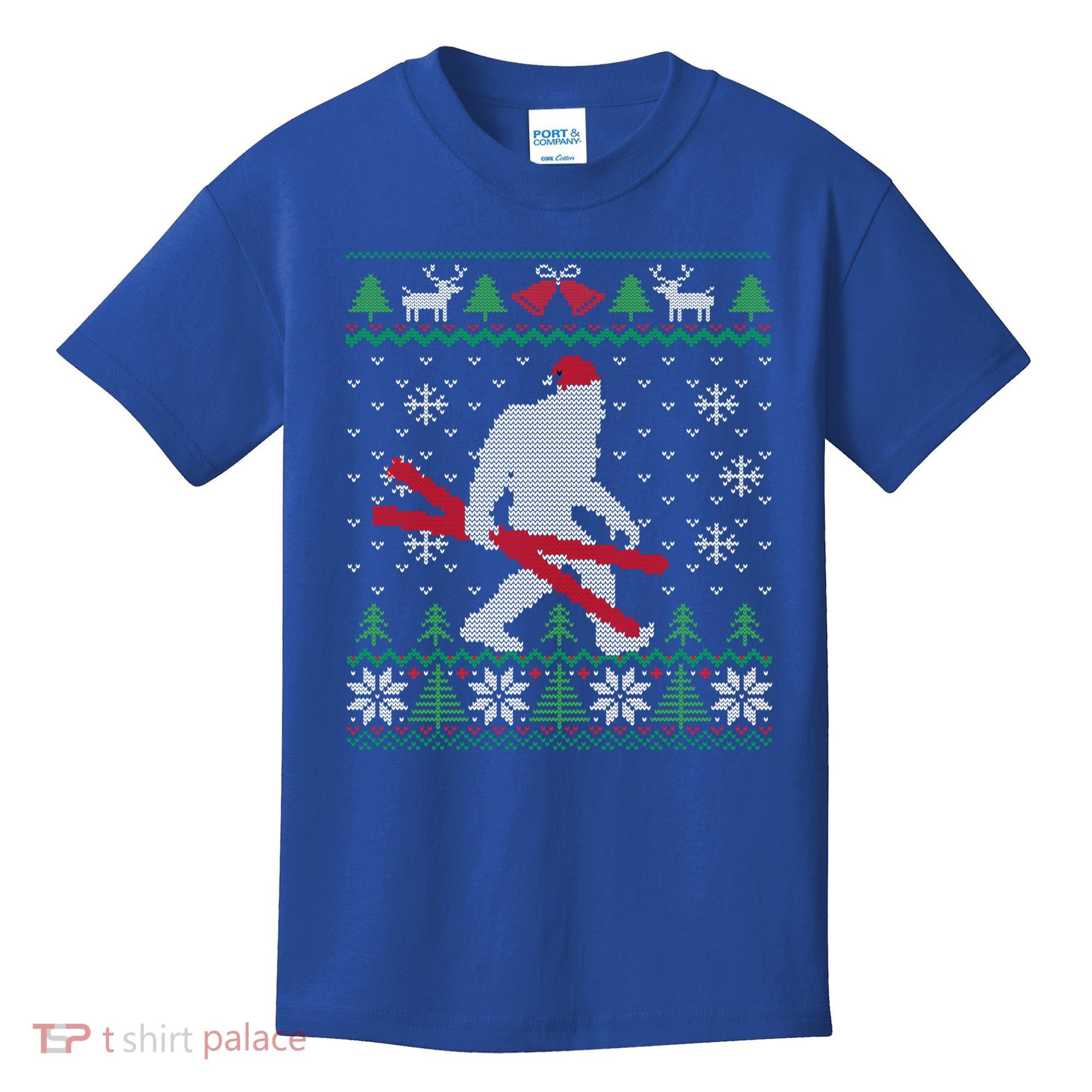 Ugly Christmas Sasquatch Ski Cool Gift Skiing Gift Cool Gift Kids T-Shirt