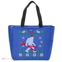 Ugly Christmas Sasquatch Ski Cool Gift Skiing Gift Cool Gift Tote Bag thumb 0