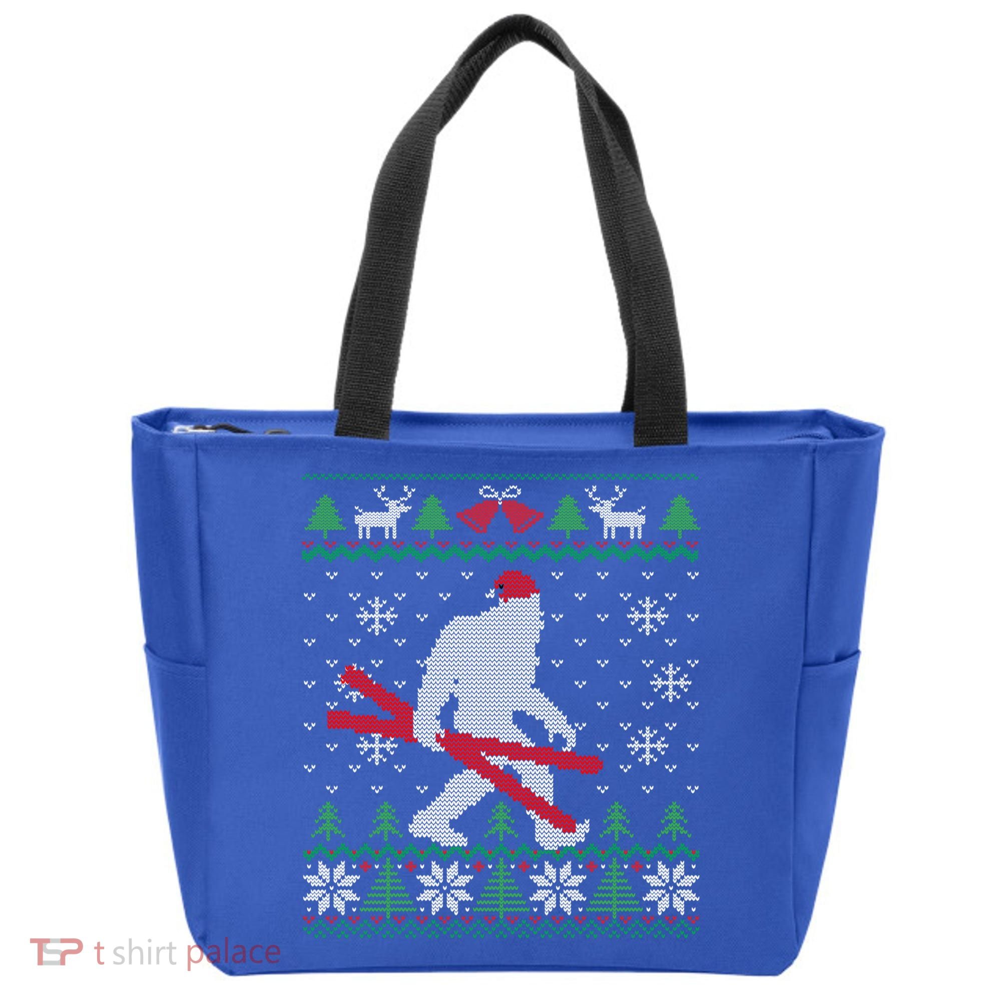 Ugly Christmas Sasquatch Ski Cool Gift Skiing Gift Cool Gift Tote Bag