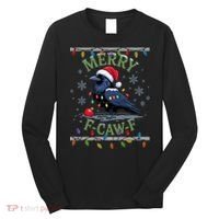 Ugly Christmas Sweater Merry F CAW F Crow Long Sleeve Shirt thumb 0