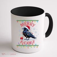 Ugly Christmas Sweater Merry F CAW F Crow Coffee Mug thumb 1