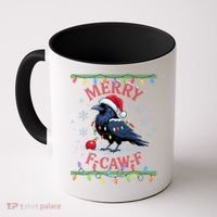 Ugly Christmas Sweater Merry F CAW F Crow Coffee Mug thumb 0