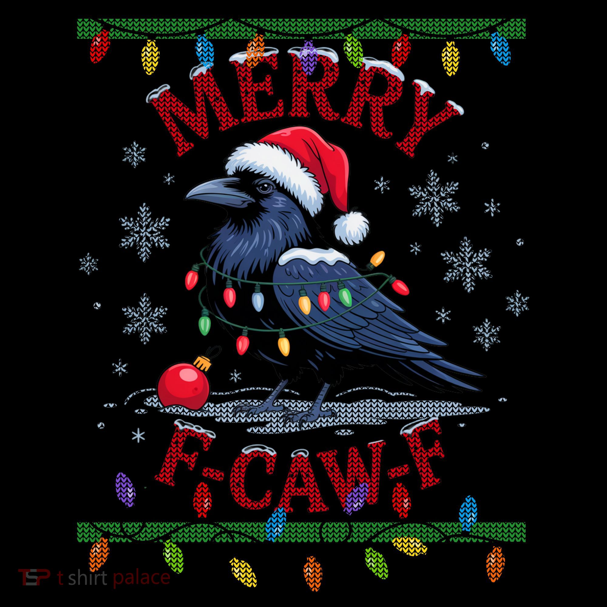 Ugly Christmas Sweater Merry F CAW F Crow Coffee Mug