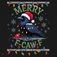Ugly Christmas Sweater Merry F CAW F Crow Women's Hoodie thumb 2